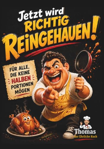 Jetzt wird richtig Reingehauen! Für alle, die keine halben Portionen mögen.: Einfache Rezepte, klare Worte und Essen, das wirklich satt macht