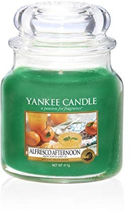 Yankee Candle Alfresco Afternoon - Candela in barattolo di vetro, misura media, colore: Verde