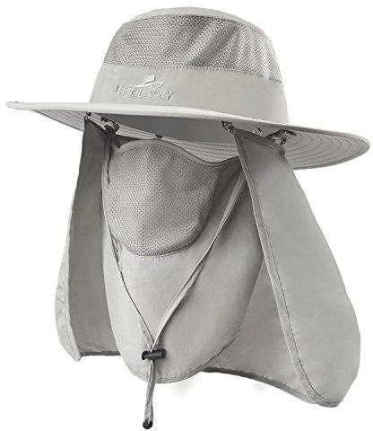 Fishing Hat,Sun Cap with UPF 50+ Sun Protection and Neck Flap,for Man and Women Light Grey