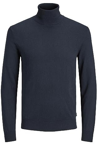JACK & JONES Jjeemil Knit Roll Neck Noos Camiseta Cuello Alto, Azul (Navy Blazer Navy Blazer), Small para Hombre