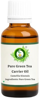 R V Essential Reines Grüntee Träger Öl 10ml (0.338 Unzen) - Camellia Sinensis (100% Reines und Natürliche Kaltgepresste) Pure Green Tea Carrier Oil
