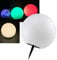 ChiliTec Solar Garten Kugelleuchte 30cm LED RGB + Weiß Solarkugel mit Erdspieß IP44 Wetterfest I Dämmerungs-Sensor I Weisses Kunststoff Gehäuse I Verstellbare Farben