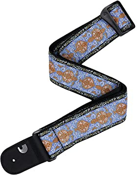 D'Addario Eco-Comfort Woven Gitarrengurt, Blau & Orange