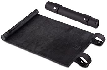 Melia Games RPG Würfelmatte zum Rollen - handgefertigte Würfelunterlage aus Echt-Leder - Pen and Paper Matte mit Würfelfach - für Fantasy-Rollenspiele (Pure Black)