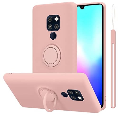 Cadorabo Custodia compatibile con Huawei MATE 20 in LIQUID ROSA - Custodia per Cellulare in Silicone TPU Flessibile con Anello - Paraurti per Cover Posteriore Ultra Sottile