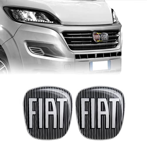 Fiat 14188B-2Pz Adhesivo 3D Reemplazo Logo Negro para Ducato, Frontal y Trasero