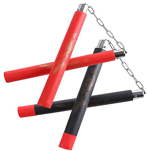 AUFIKR Portable Foam Nunchucks, 2 Pairs Training Nunchakus Suitable for Kids & Beginners Practice and Training