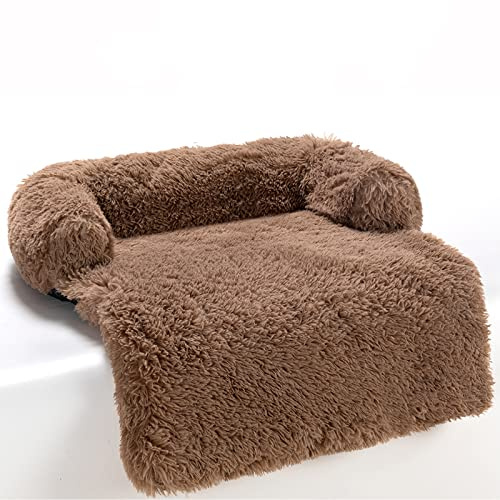 JUZIPS Hundebett Flauschig Waschbar Hundedecke, Hundekissen Mittelgroße Hund, Hundematte Grosse Hunde Sofa, Katzenbett Couch Für Sofaschutz Kleine Katzen Katzenkorb (S, Braun)