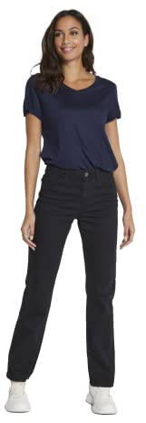 KAFFE Jeans KAvicky Damen Jeans Jeanshose Straight mit Geradem Bein Hose mit Hoher Bund 44, Black Deep 44