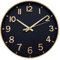 HZDHCLH Funkuhr 30 cm Großes Ziffernblatt Wanduhr Geräuschlos,Geeignet für Schule, Zuhause, Wanddekoration (schwarzes Gold)