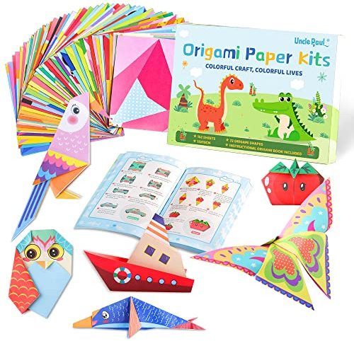 6 Zoll gemustertes Origami-Papier 72 Muster 152 Blätter 80 g/m² zweiseitig | Uncle Paul Origami Set mit Anleitungsbuch, Geschenk für Anfänger UAP09