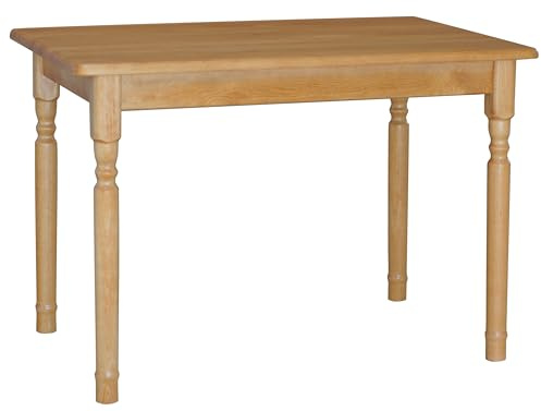 k koma Mesa de comedor de madera maciza de pino en estilo rústico de color aliso (70 cm x 110 cm)