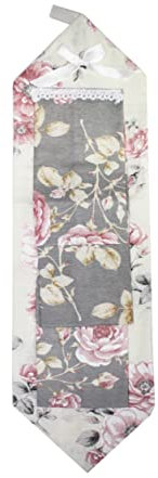 Porta Rotolo Roselline Carta Igienica Organizer Bagno Fiori Accessorio Roses -Grigio