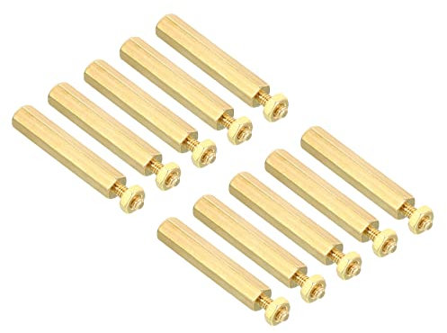 PATIKIL 25mm+6mm M2,5 Abstand schrauben, 40 Pack Messing Hex PCB Abstands muttern für Mutter bretter, Computer gehäuse, Leiterplatten, Elektronik, Goldton