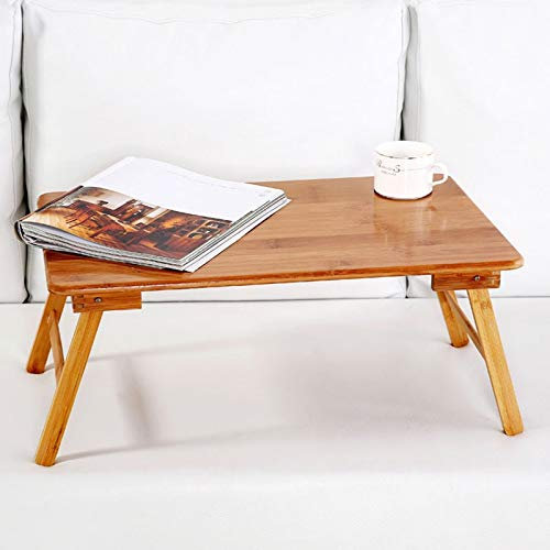 Faltbarer tragbarer Computerständer aus Bambus, Laptop-Schreibtisch, Notebook-Schreibtisch, Laptop-Tisch für Bett, Sofa, Bett, Tablett, Lerntische (Color : M(50X30X22CM)) (M(50x30x