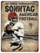 American Football Metallschild XL in 21x28 cm für echte Footballfans An jedem verdammten Sonntag American Football Amerika USA Blechschild Sport dekorativ