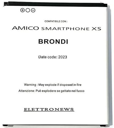 Batteria per Brondi Amico Smarphone XS Data 2023 Nuovo