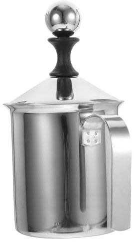 TOYANDONA Edelstahl Milchaufschäumer Mit Doppel-mesh Sieb Handbetriebenes Milchschaum Kännchen Für Cappuccino Latte Macchiato Kaffeezubereitung Zuhause Und Kaffeehaus
