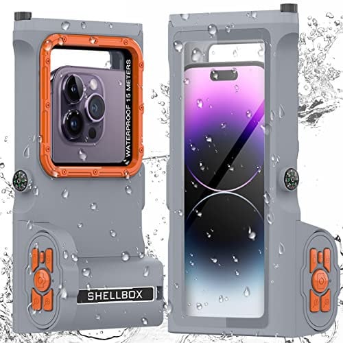 AICase Universal Diving Case Photography Shell for iPhone 14 Pro Max/13 Pro Max/12 Pro Max/11/XS/XR/X/8/7/6S, 15m Underwater Protective Case for Samsung S23 Ultra/S22 Ultra up to 6.8