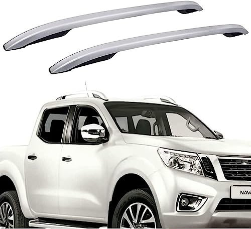 2 Stück Auto Dachgepäckträger für Nissan Np300 Navara Pickup 4 Door 2012-2018, Aluminium Dachträger Geschlossene Reling Crossbar Gepäckträger Zubehör