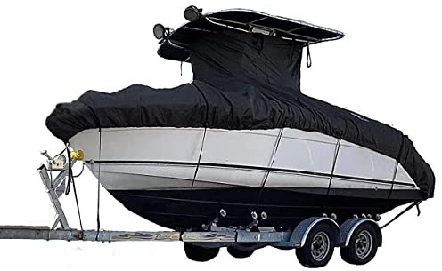 Telo per Barca per Impieghi Gravosi, Adatto per Barca Stile Console Centrale con T-Top Hard-Top, Telo T-Top Impermeabile e Resistente allo sbiadimento Telo per Barche con Prese d'Aria per Rimorchio,