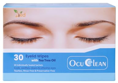 Ved lingettes pour les paupières pour le traitement périoculaire chez les adultes et les enfants. Lot de 30 lingettes stériles pré-humidifiées (LOT DE 2)