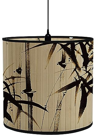 FANSU Lampenschirm fuir Tischlampe, Chinesischer Stil Lampenschirm Hängelampe Lampenabdeckung für Stehlampe Tischlampe Deckenleuchte Wohnzimmer Moderner Deko (Schwarze Tinte,30x30x30cm)