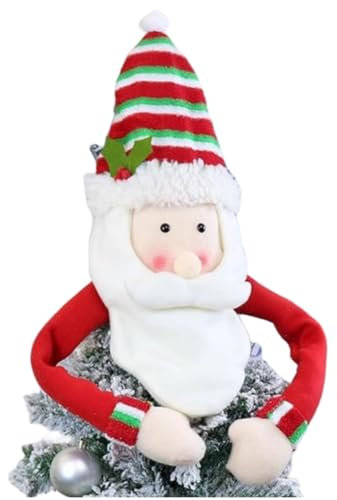 Weihnachtsbaumspitze Weihnachtsmann Plüsch Große Baumspitze Hugger Schneemann Weihnachtsbaum Dekorationen mit Schal für Party Home Decor