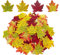 Notwoe 200 hojas de otoño decorativas, hojas de otoño artificiales, 4 colores, hojas de otoño, decoración para fiestas, bodas, Halloween, decoración de interiores y exteriores, decoración de otoño.