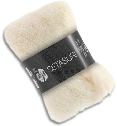 Frida's Wollhaus Lana Grossa 25 g Setasuri Alpaka Seide Lace-Garn Wolle Stricken 42 Farben (02 | Creme)