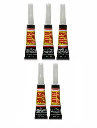 ALL PURPOSE SUPER GLUE 5PK - Fast Acting Super Strong Glue | Strong Hold Glue For Shoes | Ceramic Glue Repair For Pottery | Quick Dry General Glue For Wood Metal Rubber Plastics Leather Nail Glue