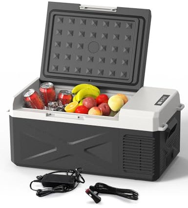 OMISOON 15.6L Frigo Portatile Elettrico, Frigoriferi Portatile per Auto 12/24V DC, Congelatore Portatile per Auto, Mini Frigorifero da Campeggio Frigo Elettrico con modalità ECO, -20 ℃ a 20℃ per Auto