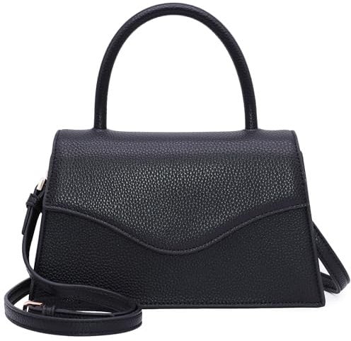 Milisente Clutch Damen Lederclutch Abendtasche Für Hochzeit Clutches Handtasche Schultertasche (Geprägt Schwarz)
