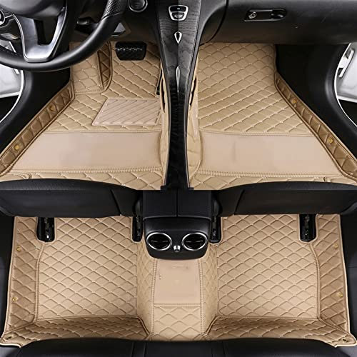 DZSYINGCHUSM Für Jaguar Xe, XF, Für F-Pace, Für E-Pace Leder-Luxus-Automatten, Auto-Auto, Vollständig Geschlossene Fußmatten, Kofferraummatte Kofferraumwanne Set (Color : Beige)