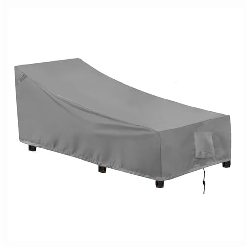 XHDZSW Gartenliege Abdeckung | Abdeckung Für Sonnenliegen | Wasserdicht Sonnenliege Schutzhülle | Winddicht Abdeckung Für Deckchair | Für Garten Rattan Terrasse Möbel (210x75x80x40cm,Grau)