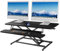 ERGOMAKER Standing Desk Converter, 106cm/42’’ Height Adjustable Desk Riser with Wide Keyboard Tray, Sit to Stand Desk Riser for Dual Monitors, Black