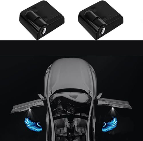 yufana 2 Stücke Autotür Willkommenslicht, Auto tür LED Logo Projektor Licht, LED Türprojektoren, Welcome Light (Schwarz297)