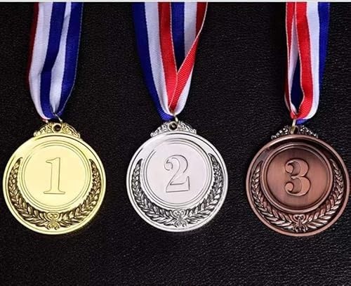 Quick.Simple.Easy 12 Stück + 3 Gratis Gold Silber Bronze Award Medaillen Gewinner Medaillen Gold Silber Bronze Preise für Wettbewerbe, Party, Olympischer Stil, 5,1 cm