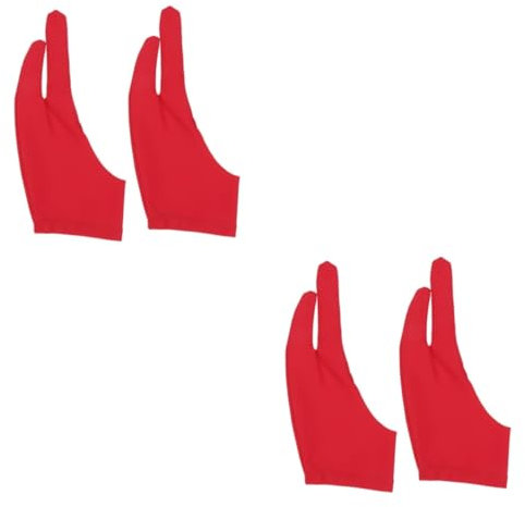 Anneome 4pcs Drawing Glove for Right Hand Two Finger Non Dry Hands Artist Gloves Thin Breathable s