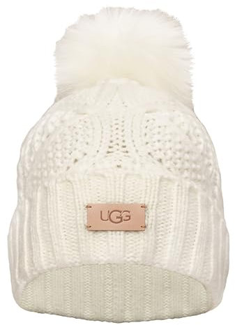 UGG Damen Cable Beanie mit Bommel, Nimbus, Einheitsgröße