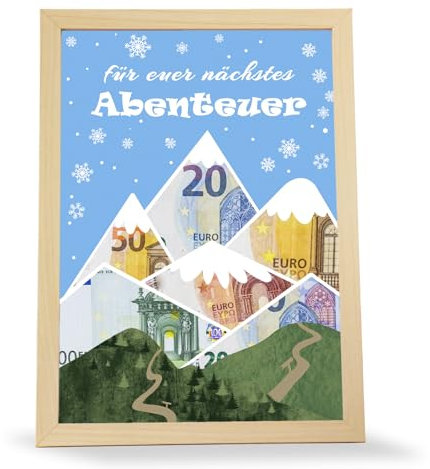 Dumeher Geldgeschenk Hochzeit Hochzeitsgeschenke für Brautpaar Geld Wandern Berge Deko Bilderrahmen zum Befüllen Hochzeitsgeschenk Verpackung mit Wandern