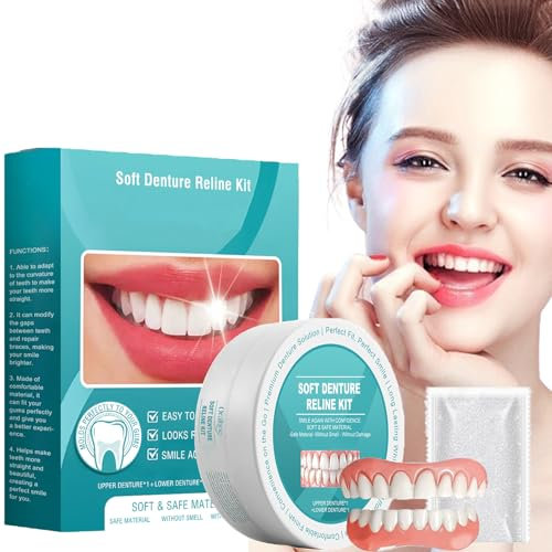 Silicone Reline Denture Kit de dentition en silicone pour prothèses dentaires, prothèses dentaires à clipser, dentier cosmétique, prothèses temporaires