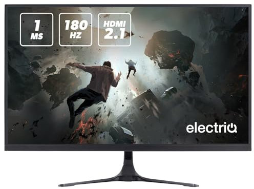 Electriq 27 Inch IPS QHD 1440p Gaming Monitor | 180Hz Refresh Rate | 1ms Response | AMD FreeSync | Brilliant Colour Accuracy & Wide 178° Viewing Angle for Immersive Gameplay and Smooth Performance