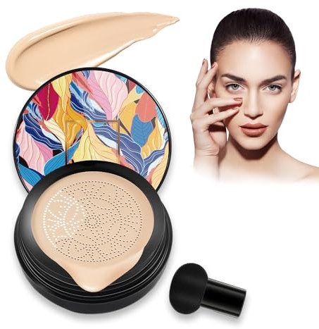 Mushroom Head Air Cushion CC Cream, 2024 Neuestes Moisturising BB Creme Foundation, Brightening Pigment Liquid CC Cream (Natürlich, 20g)