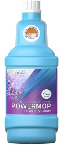 AMK® Flash Powermop Liquid Refill 1.25L Power Mop French Lavender Scent Removes Grease Dries Quickly Provides a Streak Free Shiny Finish