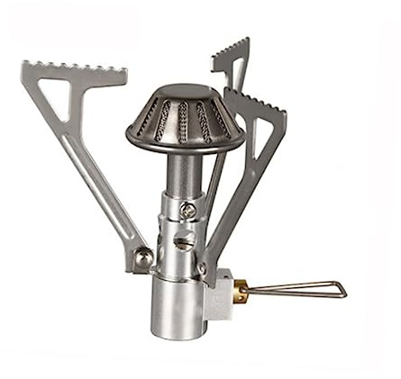 Sosoport Leichter Kleiner Campingkocher aus Edelstahl 2000w Kompakter Tragbarer Gaskocher für Picknick und Bergsteigen Einfache Handhabung