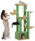 PAWZ Road Kratzbaum Große Katzen stabil mit Mehreren Ebenen, Hängematte,13 Sisalpfosten(φ11cm), Großer Sitzstange, Höhle, Körben, Kratzbaum XXL 170cm, Grün