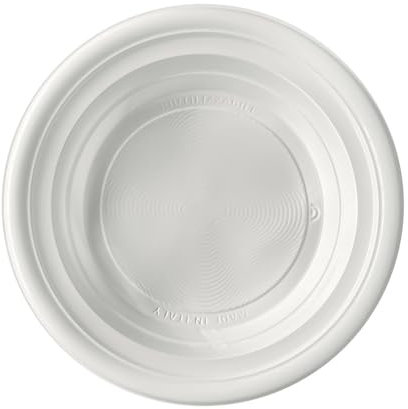 Generico 20/25/100/200 Piatti FONDI di plastica RIUTILIZZABILI da 21cm piatti rigidi | piatti Lavabili 20 Cicli in Lavastoviglie ok microonde (25 PEZZI BIS)