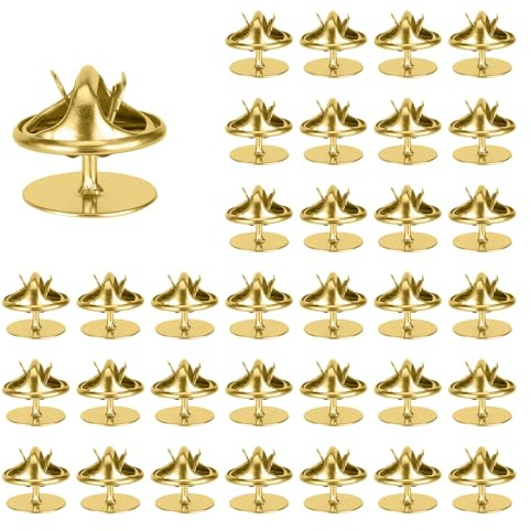 50 Pairs Metall-Verschlussstift Rückseiten, Tie Tack Pin Backs mit Blank Pins Stiftkappe Revers Stecknadelhalter Schmetterlingskupplung Rückseiten für Anstecker Gold