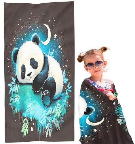 FABTOP Panda Strandtuch Schnell Trocknend Badetuch Ultra Saugfähig Superweich Stranddecke Pool Reisen